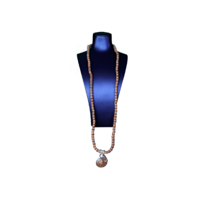 Rudraksha Mala with Salagrama Pendant - Design 2