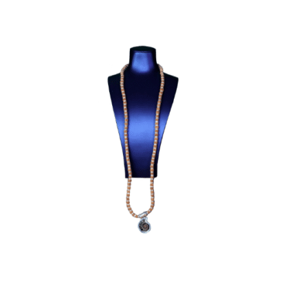 Rudraksha Mala with Salagrama Pendant - Design 5