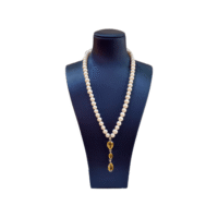 Citrine - Fresh Water Pearl with Silver Setting