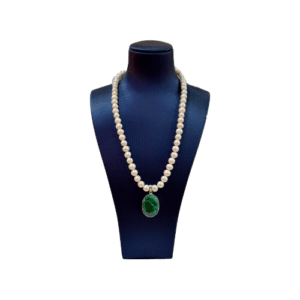 Malachite D2 - Fresh Water Pearl with Silver Setting