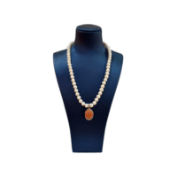 Sunstone - Fresh Water Pearl with Silver Setting