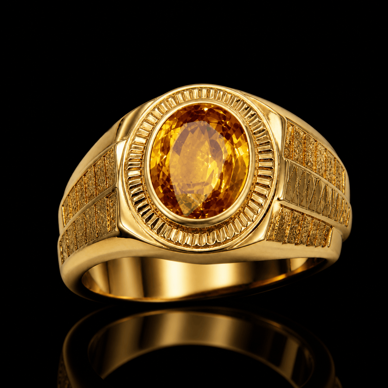Yellow Sapphire Pukhraj gemstone ring